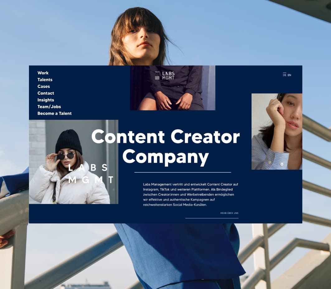 Labs Management - Startseite der Agenturwebsite