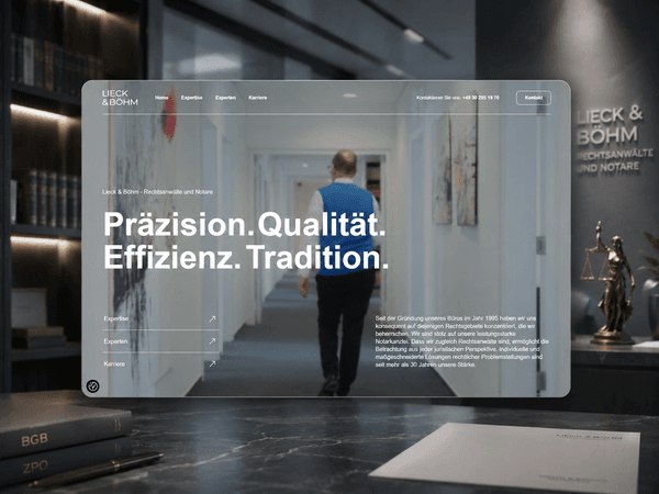 Lieck & Böhm Projektvorschau der Website