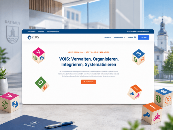 Vois Projektvorschau der Website mit Systemvisualisierung