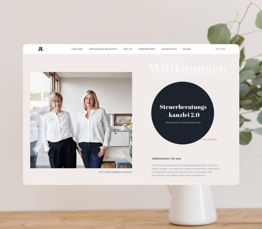 Johansson Steuerberatung - Startseite der Website